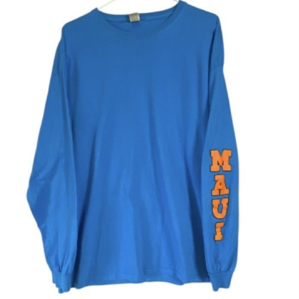 Maui Hawaii Pullover Jersey Mens XL Long Sleeve Graphic Shirt - Picture 2 of 9